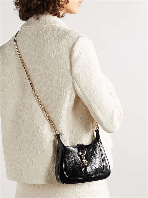 GUCCI Jackie Notte mini crinkled patent